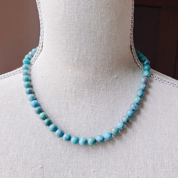 Signed Jay King DTR Sterling Silver Turquoise Gemstone Beaded 20" Necklace VTG - Picture 7 of 10